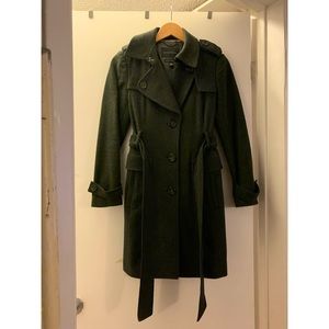 XS Banana Republic Green Wool-blend Trench Coat